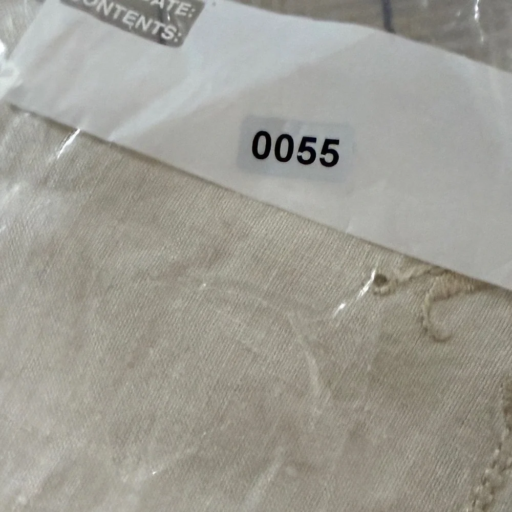 Vintage Hand Embroidered Linen Tablecloth Cream Off White Square 34x34 inch